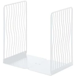 FUIENKO Serre-livres En Fer Forgé Noir Et Blanc, Support De Livre Simple En Métal Pour Bureau D'étudiant, étagère De Rangement, Organisateur De Livres Et Magazines, 1 Pièce,F