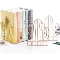FUIENKO Serre-livres En Métal Créatif En Forme De Cactus, 2 Pièces/paire, Support De Livre, Organisateur De Bureau, Support De Livre, étagère De Rangement,K -Petit rangement Soldes Magasin 68242000 3