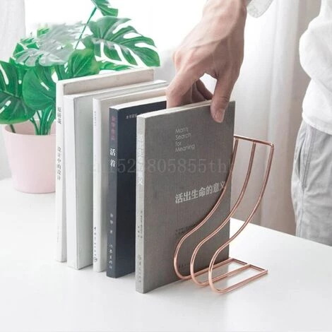 FUIENKO Étagère De Rangement De Fichiers à 10 Grilles, Support De Livre, Serre-livres, En Fer Forgé Nordique, Pour Le Bureau Et La Maison,Rose Gold 5 FUIENKO Étagère De Rangement De Fichiers à 10 Grilles, Support De Livre, Serre-livres, En Fer Forgé Nordique, Pour Le Bureau Et La Maison,Rose Gold – Image 3