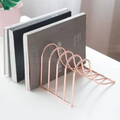 FUIENKO Étagère De Rangement De Fichiers à 10 Grilles, Support De Livre, Serre-livres, En Fer Forgé Nordique, Pour Le Bureau Et La Maison,Rose Gold 10 FUIENKO Étagère De Rangement De Fichiers à 10 Grilles, Support De Livre, Serre-livres, En Fer Forgé Nordique, Pour Le Bureau Et La Maison,Rose Gold -Petit rangement Soldes Magasin 68242242 4