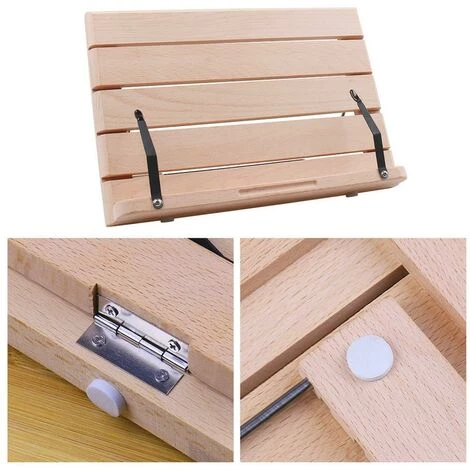 FUIENKO Support De Téléphone Bonus Pour Livre De Recettes, Support Réglable Et Pliable En Bois, Support Pour Documents De Lecture, Pour Tablette, PC, Livres Scolaires, Recette, Ipad 4 FUIENKO Support De Téléphone Bonus Pour Livre De Recettes, Support Réglable Et Pliable En Bois, Support Pour Documents De Lecture, Pour Tablette, PC, Livres Scolaires, Recette, Ipad – Image 2