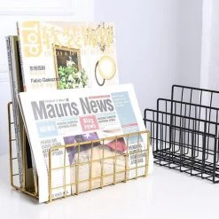 FUIENKO Support De Livre Mural En Métal, étagère, Serre-livres, Journal De Bureau, Magazine, Fichiers, Boîte De Rangement, Support De Magazines, Décoration De La Maison,Black -Petit rangement Soldes Magasin 68242685 2