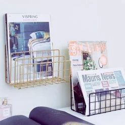 FUIENKO Support De Livre Mural En Métal, étagère, Serre-livres, Journal De Bureau, Magazine, Fichiers, Boîte De Rangement, Support De Magazines, Décoration De La Maison,Black -Petit rangement Soldes Magasin 68242685 4