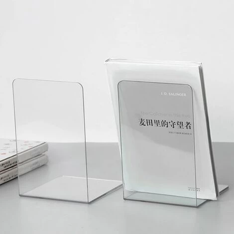 FUIENKO Serre-livres Décoratifs En Acrylique Transparent En Forme De L, 2 Pièces, Support Organisateur Pour Bureau, Livraison Directe,Clear 6 FUIENKO Serre-livres Décoratifs En Acrylique Transparent En Forme De L, 2 Pièces, Support Organisateur Pour Bureau, Livraison Directe,Clear – Image 4