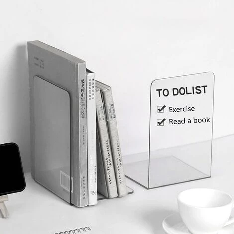 FUIENKO Serre-livres Décoratifs En Acrylique Transparent En Forme De L, 2 Pièces, Support Organisateur Pour Bureau, Livraison Directe,Clear 7 FUIENKO Serre-livres Décoratifs En Acrylique Transparent En Forme De L, 2 Pièces, Support Organisateur Pour Bureau, Livraison Directe,Clear – Image 5