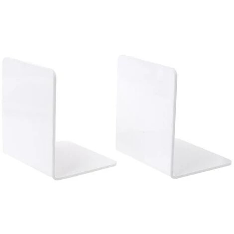 FUIENKO Serre-livres En Acrylique Blanc En Forme De L, 2 Pièces, Organisateur De Bureau, Accessoires De Papeterie Scolaire Et De Bureau,S 3 FUIENKO Serre-livres En Acrylique Blanc En Forme De L, 2 Pièces, Organisateur De Bureau, Accessoires De Papeterie Scolaire Et De Bureau,S