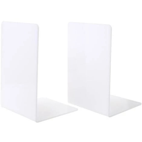 FUIENKO Serre-livres En Acrylique Blanc En Forme De L, 2 Pièces, Organisateur De Bureau, Accessoires De Papeterie Scolaire Et De Bureau,S 4 FUIENKO Serre-livres En Acrylique Blanc En Forme De L, 2 Pièces, Organisateur De Bureau, Accessoires De Papeterie Scolaire Et De Bureau,S – Image 2