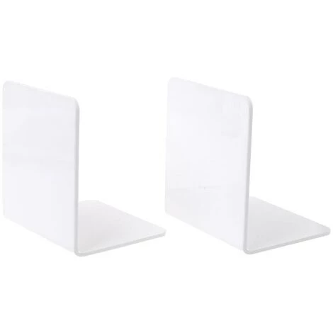 FUIENKO Serre-livres En Acrylique Blanc En Forme De L, 2 Pièces, Organisateur De Bureau, Accessoires De Papeterie Scolaire Et De Bureau,S 5 FUIENKO Serre-livres En Acrylique Blanc En Forme De L, 2 Pièces, Organisateur De Bureau, Accessoires De Papeterie Scolaire Et De Bureau,S – Image 3