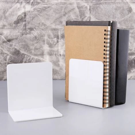 FUIENKO Serre-livres En Acrylique Blanc En Forme De L, 2 Pièces, Organisateur De Bureau, Accessoires De Papeterie Scolaire Et De Bureau,S 6 FUIENKO Serre-livres En Acrylique Blanc En Forme De L, 2 Pièces, Organisateur De Bureau, Accessoires De Papeterie Scolaire Et De Bureau,S – Image 4