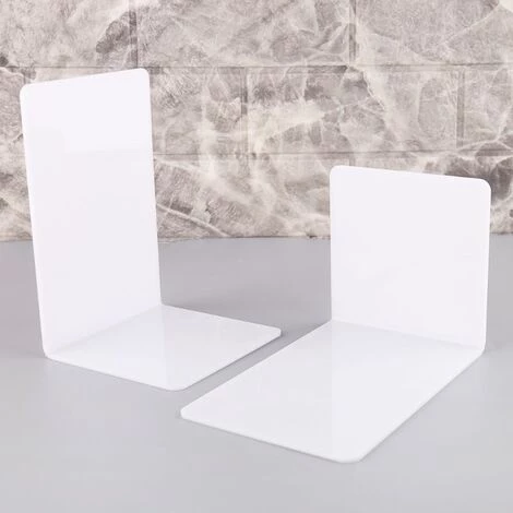 FUIENKO Serre-livres En Acrylique Blanc En Forme De L, 2 Pièces, Organisateur De Bureau, Accessoires De Papeterie Scolaire Et De Bureau,S 7 FUIENKO Serre-livres En Acrylique Blanc En Forme De L, 2 Pièces, Organisateur De Bureau, Accessoires De Papeterie Scolaire Et De Bureau,S – Image 5