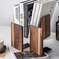 FUIENKO Serre-livres En Bois Robuste Avec Base En Métal, Support D'affichage De Livre De Magazine, Serre-livres De Bureau Pour étudiants Et Enseignants 9 FUIENKO Serre-livres En Bois Robuste Avec Base En Métal, Support D'affichage De Livre De Magazine, Serre-livres De Bureau Pour étudiants Et Enseignants -Petit rangement Soldes Magasin 68242831 3