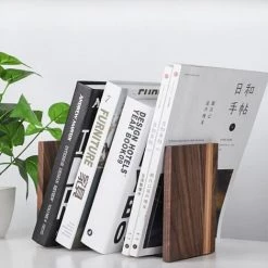 FUIENKO Serre-livres En Bois Robuste Avec Base En Métal, Support D'affichage De Livre De Magazine, Serre-livres De Bureau Pour étudiants Et Enseignants 10 FUIENKO Serre-livres En Bois Robuste Avec Base En Métal, Support D'affichage De Livre De Magazine, Serre-livres De Bureau Pour étudiants Et Enseignants -Petit rangement Soldes Magasin 68242831 4