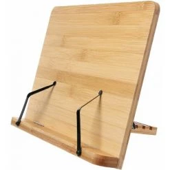 FUIENKO Porte-livre De Lecture En Bambou, Plateau Réglable, Pinces à Page, Pliable, Tablette, Livre De Cuisine, Portable, Robuste