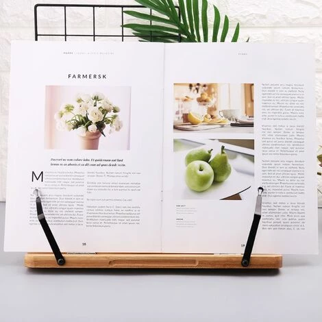 FUIENKO Porte-livre De Lecture En Bambou, Plateau Réglable, Pinces à Page, Pliable, Tablette, Livre De Cuisine, Portable, Robuste 7 FUIENKO Porte-livre De Lecture En Bambou, Plateau Réglable, Pinces à Page, Pliable, Tablette, Livre De Cuisine, Portable, Robuste – Image 5