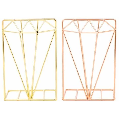 FUIENKO Serre-livres En Métal En Forme De Diamant, Support De Rangement, Organisateur De Bureau, PXPA, 2 Pièces/paire,Gold 6 FUIENKO Serre-livres En Métal En Forme De Diamant, Support De Rangement, Organisateur De Bureau, PXPA, 2 Pièces/paire,Gold – Image 4