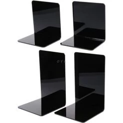 FUIENKO Serre-livres En Acrylique Noir En Forme De L, 2 Pièces, Organisateur De Bureau, Support De Livre, Accessoires De Papeterie Scolaire Et De Bureau,S -Petit rangement Soldes Magasin 68242972 2