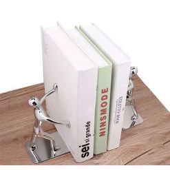 FUIENKO Support De Livre, 2 Pièces, Figurine Kung Fu, Push Main, Serre-livres De Bureau, Organisateur De Bureau, étagère De Maison,Gris Clair -Petit rangement Soldes Magasin 68243019 3
