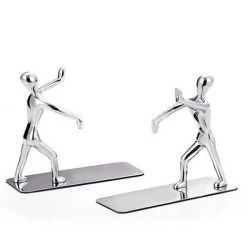 FUIENKO Support De Livre, 2 Pièces, Figurine Kung Fu, Push Main, Serre-livres De Bureau, Organisateur De Bureau, étagère De Maison,Gris Clair -Petit rangement Soldes Magasin 68243019 4