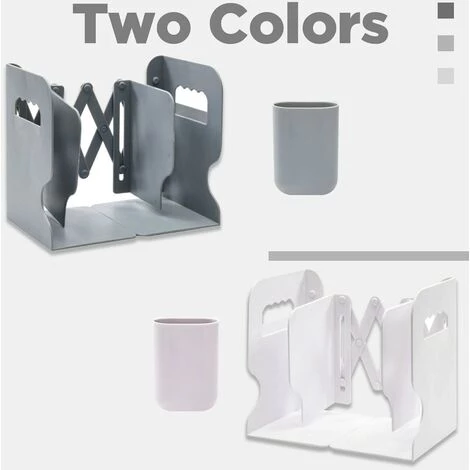 FUIENKO Support De Livre Extensible De Taille Unique, étagère Pliable, Télescopique, En Matériaux ABS De Première Qualité, Serre-livres Avec Porte-stylos,E,États-unis 7 FUIENKO Support De Livre Extensible De Taille Unique, étagère Pliable, Télescopique, En Matériaux ABS De Première Qualité, Serre-livres Avec Porte-stylos,E,États-unis – Image 5