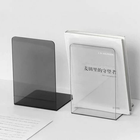 FUIENKO 2 Bouts De Livre Transparents En Forme De L, En Acrylique Transparent, Pour Rangement De Bureau, Cloison De Séparation, Serre-livres De Chevet,Clair 6 FUIENKO 2 Bouts De Livre Transparents En Forme De L, En Acrylique Transparent, Pour Rangement De Bureau, Cloison De Séparation, Serre-livres De Chevet,Clair – Image 4