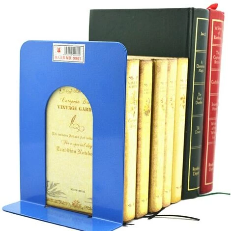 FUIENKO Serre-livres Métalliques Pliables Portables, 1 Paire, Support D'étagère, Fourniture De Papeterie Scolaire Et De Bureau,Bleu 3 FUIENKO Serre-livres Métalliques Pliables Portables, 1 Paire, Support D'étagère, Fourniture De Papeterie Scolaire Et De Bureau,Bleu