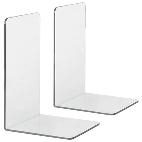 FUIENKO Serre-livres Transparents En Acrylique Résistant Aux Chutes, 2 Pièces,Clear 3 FUIENKO Serre-livres Transparents En Acrylique Résistant Aux Chutes, 2 Pièces,Clear