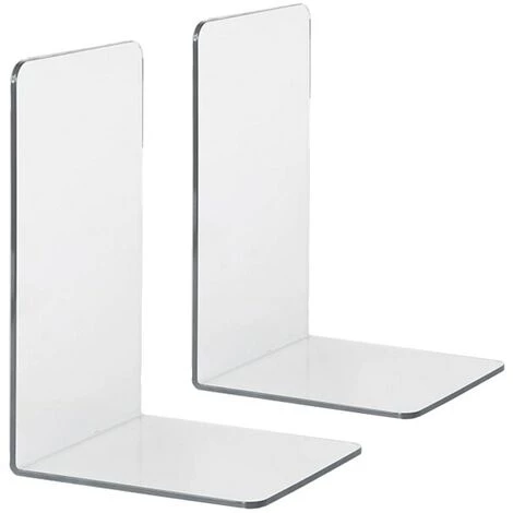 FUIENKO Serre-livres Transparents En Acrylique Résistant Aux Chutes, 2 Pièces,Clear 5 FUIENKO Serre-livres Transparents En Acrylique Résistant Aux Chutes, 2 Pièces,Clear – Image 3