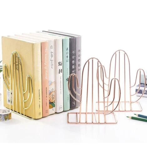 FUIENKO 1 Paire De Cactus Fer Porte-Livre En Métal Rose Or Bureau Serre-livres Support De Rangement Télescopique Créatif Support De Livre,Golden 5 FUIENKO 1 Paire De Cactus Fer Porte-Livre En Métal Rose Or Bureau Serre-livres Support De Rangement Télescopique Créatif Support De Livre,Golden – Image 3