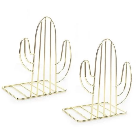 FUIENKO 1 Paire De Cactus Fer Porte-Livre En Métal Rose Or Bureau Serre-livres Support De Rangement Télescopique Créatif Support De Livre,Golden 6 FUIENKO 1 Paire De Cactus Fer Porte-Livre En Métal Rose Or Bureau Serre-livres Support De Rangement Télescopique Créatif Support De Livre,Golden – Image 4