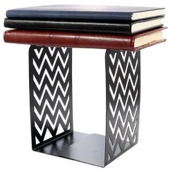 FUIENKO Serre-livres Décoratif Classique En Métal, Porte-revues Sur Pied, 4 Tapis Antidérapants, Porte-livre Robuste, 2 Pièces