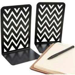 FUIENKO Serre-livres Décoratif Classique En Métal, Porte-revues Sur Pied, 4 Tapis Antidérapants, Porte-livre Robuste, 2 Pièces -Petit rangement Soldes Magasin 68243301 3