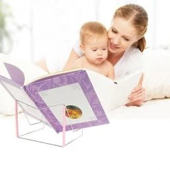 FUIENKO Support De Lecture Pliable En Acier Inoxydable, Support De Livre, Rangement Pour Ordinateur Portable, Base Pour Carnet, Serre-livres à Angle Réglable, Document Portable Pour étudiants,Rose -Petit rangement Soldes Magasin 68243325 3