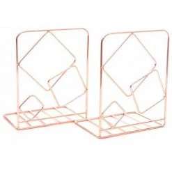 FUIENKO Serre-livres Carrés En Métal Pour Bureau, 2 Pièces, Extrémités De Livre, Support, étagère, Organisateur, Fournitures Scolaires Et De Bureau,Gold -Petit rangement Soldes Magasin 68243335 2