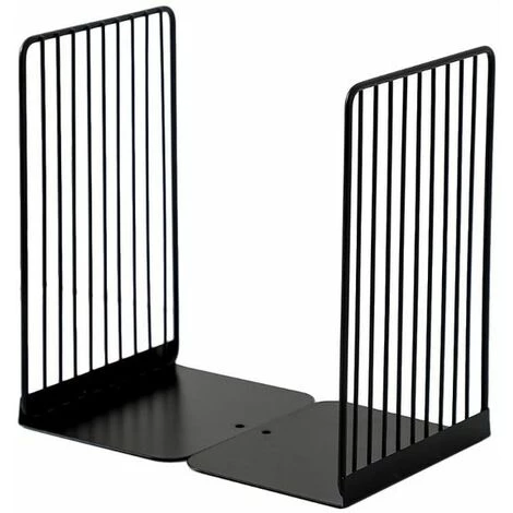 FUIENKO 1 Paire De Serre-livres En Fer, Support De Livre Simple De Bureau Antidérapant, Support D'étagère, Organisateur De Magazines De Bureau Blanc, Noir,Black 3 FUIENKO 1 Paire De Serre-livres En Fer, Support De Livre Simple De Bureau Antidérapant, Support D'étagère, Organisateur De Magazines De Bureau Blanc, Noir,Black