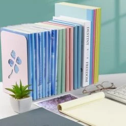 FUIENKO Serre-livres En Métal De Couleur Unie, 2 Pièces/ensemble, Support En Fer, étagère De Bureau, Bibliothèque, Papeterie Scolaire Et De Bureau,B -Petit rangement Soldes Magasin 68243395 5