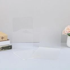 FUIENKO Serre-livres En Acrylique Transparent 12x12.5x18.5, 1 Pièce, Organisateur De Bureau En Forme De L, Porte-livre De Bureau, Accessoires De Papeterie Scolaire,A -Petit rangement Soldes Magasin 68243427 5