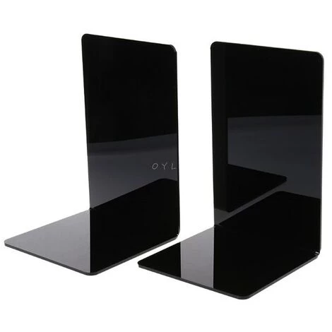 FUIENKO Serre-livres En Acrylique Noir En Forme De L, 2 Pièces, Organisateur De Bureau, Support De Livre, Accessoires De Papeterie Scolaire Et De Bureau,M 3 FUIENKO Serre-livres En Acrylique Noir En Forme De L, 2 Pièces, Organisateur De Bureau, Support De Livre, Accessoires De Papeterie Scolaire Et De Bureau,M