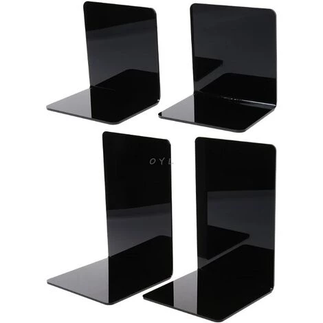 FUIENKO Serre-livres En Acrylique Noir En Forme De L, 2 Pièces, Organisateur De Bureau, Support De Livre, Accessoires De Papeterie Scolaire Et De Bureau,M 4 FUIENKO Serre-livres En Acrylique Noir En Forme De L, 2 Pièces, Organisateur De Bureau, Support De Livre, Accessoires De Papeterie Scolaire Et De Bureau,M – Image 2