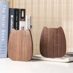 FUIENKO Bouchon De Livre En Bois Antidérapant Pour étagère Et Bureau, Support Pour Magazines, 4.5 Pouces L X 3.9 Pouces L X 5 Pouces H,as The Shown -Petit rangement Soldes Magasin 68243553 4