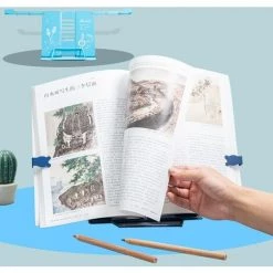 FUIENKO Bouchon De Livre En Métal Blanc, Support De Lecture Réglable, Support D'écriture Pliable Pour Enfants, Utilisation Au Bureau,Dark Blue A -Petit rangement Soldes Magasin 68243634 2