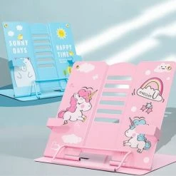 FUIENKO Bouchon De Livre En Métal Blanc, Support De Lecture Réglable, Support D'écriture Pliable Pour Enfants, Utilisation Au Bureau,Dark Blue A -Petit rangement Soldes Magasin 68243634 3