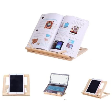 FUIENKO Support En Bois Portable Pliable Et Réglable, Support De Refroidissement, Affichage De Table De Bureau, Support De Lecture, Support De Chevalet Pour Livre Bible, Table IPad 3 FUIENKO Support En Bois Portable Pliable Et Réglable, Support De Refroidissement, Affichage De Table De Bureau, Support De Lecture, Support De Chevalet Pour Livre Bible, Table IPad