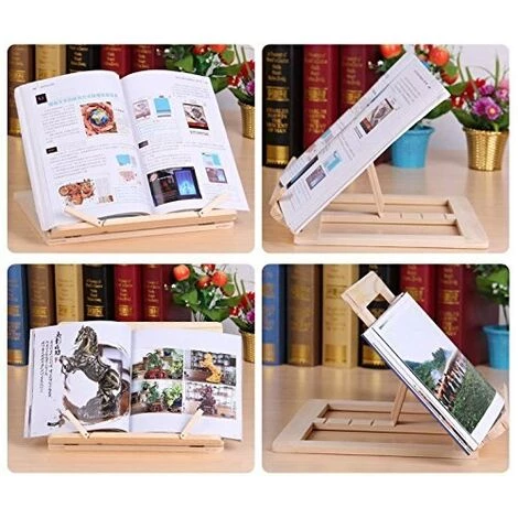 FUIENKO Support En Bois Portable Pliable Et Réglable, Support De Refroidissement, Affichage De Table De Bureau, Support De Lecture, Support De Chevalet Pour Livre Bible, Table IPad 6 FUIENKO Support En Bois Portable Pliable Et Réglable, Support De Refroidissement, Affichage De Table De Bureau, Support De Lecture, Support De Chevalet Pour Livre Bible, Table IPad – Image 4