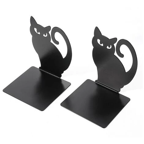 FUIENKO 1 Set évider Chaton Persan Serre-livres En Métal Serre-livres Pour La Maison De Bureau Support D'étagère Décoratif Livre Bouchons 4 FUIENKO 1 Set évider Chaton Persan Serre-livres En Métal Serre-livres Pour La Maison De Bureau Support D'étagère Décoratif Livre Bouchons – Image 2