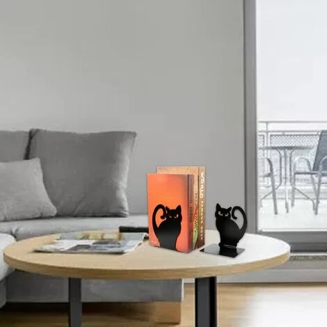 FUIENKO 1 Set évider Chaton Persan Serre-livres En Métal Serre-livres Pour La Maison De Bureau Support D'étagère Décoratif Livre Bouchons 6 FUIENKO 1 Set évider Chaton Persan Serre-livres En Métal Serre-livres Pour La Maison De Bureau Support D'étagère Décoratif Livre Bouchons – Image 4