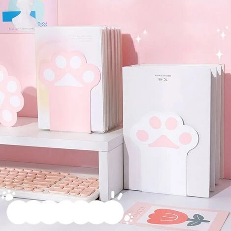 FUIENKO Serre-livres Décoratifs En Métal Avec Patte De Chat, 2 Pièces, Bouchon De Livre Robuste, Antidérapant, Pour Enfants, Livres, Films, Vidéos, Cd,Rose 4 FUIENKO Serre-livres Décoratifs En Métal Avec Patte De Chat, 2 Pièces, Bouchon De Livre Robuste, Antidérapant, Pour Enfants, Livres, Films, Vidéos, Cd,Rose – Image 2