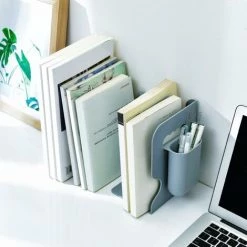 FUIENKO Serre-livres En Plastique De Haute Qualité, Organisateur De Livres En PP, étagère Pratique Pour L'école, Grey -Petit rangement Soldes Magasin 68243688 3