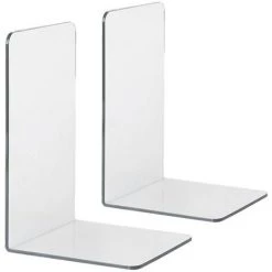 FUIENKO Serre-livres En Plastique Transparent, 2 Pièces, Serre-livres En Acrylique En Forme De L, Nouveauté 2022,Clear -Petit rangement Soldes Magasin 68243824 3