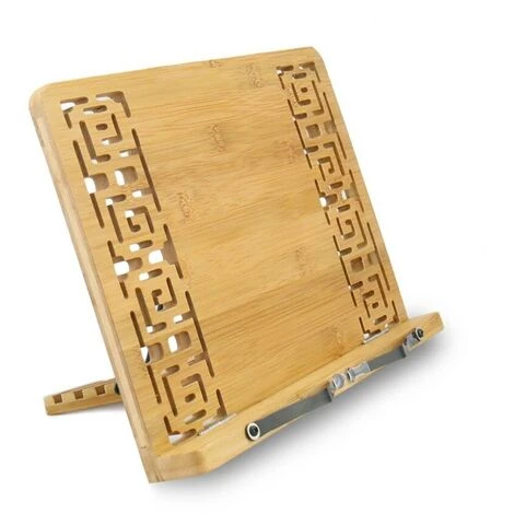 FUIENKO Support De Livre De Cuisine En Bambou, Support De Livre De Cuisine Pliable Pour Tablette Avec Support Réglable Et Motif élégant 3 FUIENKO Support De Livre De Cuisine En Bambou, Support De Livre De Cuisine Pliable Pour Tablette Avec Support Réglable Et Motif élégant