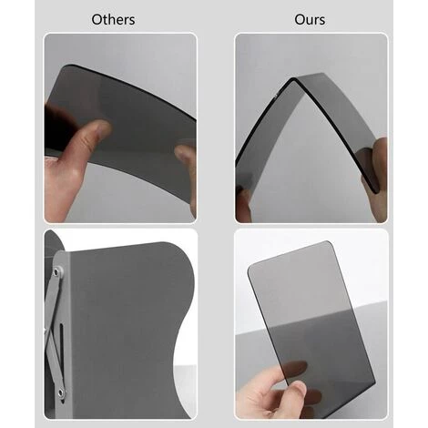 FUIENKO Serre-livres Organisateur 2 Pièces, Support En Plastique Transparent Acrylique Pour étagères H8WD,Transparent Black 5 FUIENKO Serre-livres Organisateur 2 Pièces, Support En Plastique Transparent Acrylique Pour étagères H8WD,Transparent Black – Image 3